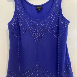Nicole‎ by Nicole Miller Royal Blue Embellished Tank Top